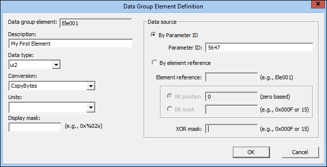 Data Group Element Definition